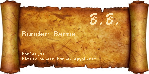 Bunder Barna névjegykártya