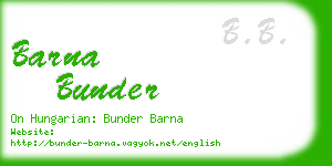 barna bunder business card